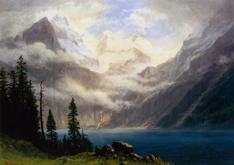 Albert Bierstadt Oil Painting Mountain Scene 1879